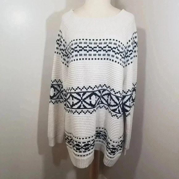 {Chaps} 🆕️ PLUS SIZE Fairisle Sweater - Picture 3 of 9